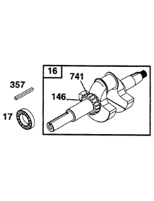 Crankshaft parts for Briggs & Stratton Engine 221432-0167-01 from AppliancePartsPros.com