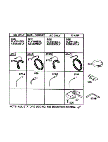 Alternator Chart parts for Briggs & Stratton Engine 221432-0335-01 from AppliancePartsPros.com