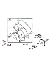 Crankcase Cover, Cam parts for Briggs & Stratton Engine 221437-2045-01 from AppliancePartsPros.com