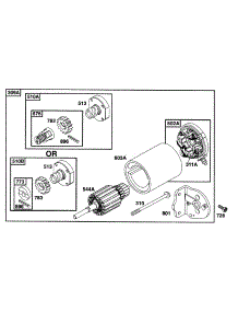 Electric Starter parts for Briggs & Stratton Engine 221452-0150-01 from AppliancePartsPros.com