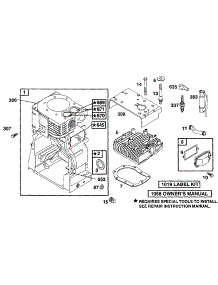 Cylinder, Head parts for Briggs & Stratton Engine 222417-0151-99 from AppliancePartsPros.com