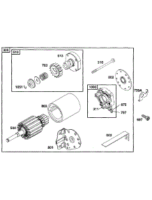 Electric Starter parts for Briggs & Stratton Engine 222417-0604-01 from AppliancePartsPros.com