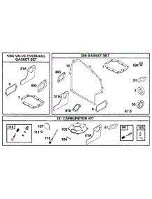 Kits / Gasket Sets parts for Briggs & Stratton Engine 222417-0630-01 from AppliancePartsPros.com