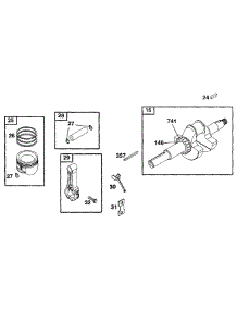 Piston Grp, Crankshaft parts for Briggs & Stratton Engine 222417-0724-99 from AppliancePartsPros.com