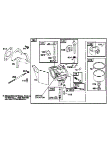 Carburetor Assy parts for Briggs & Stratton Engine 226432-0101-01 from AppliancePartsPros.com