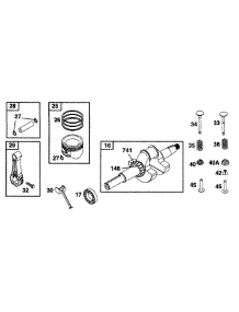 Piston Grp, Crankshaft parts for Briggs & Stratton Engine 226437-0046-99 from AppliancePartsPros.com