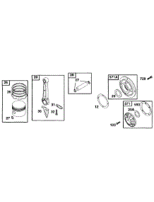 Piston Grp, Bearing Cvrs, parts for Briggs & Stratton Engine 233431-0643-99 from AppliancePartsPros.com