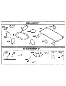 Gasket Sets parts for Briggs & Stratton Engine 233451-1156-01 from AppliancePartsPros.com