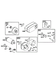 Muffler Grp parts for Briggs & Stratton Engine 233451-1156-01 from AppliancePartsPros.com
