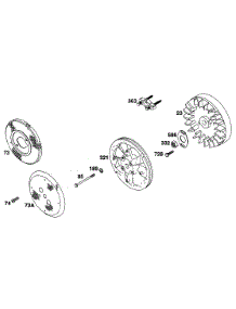 Flywheel, Fan, Screens parts for Briggs & Stratton Engine 233451-2530-06 from AppliancePartsPros.com