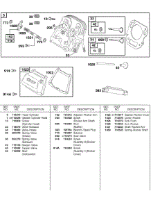 Cylinder Head, Valves parts for Briggs & Stratton Engine 235437-0076-01 from AppliancePartsPros.com