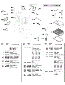 Cylinder, Head, Breather parts for Briggs & Stratton Engine 243431-1134-01 from AppliancePartsPros.com