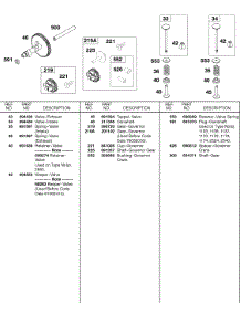 Valves, Camshaft parts for Briggs & Stratton Engine 243431-1134-01 from AppliancePartsPros.com