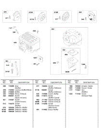 Muffler, Spark Arrestors, Muffler Deflectors parts for Briggs & Stratton Engine 245432-0270-E9 from AppliancePartsPros.com