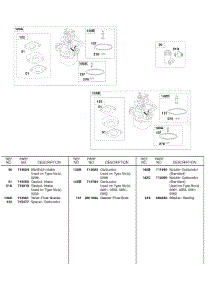 Carburetor parts for Briggs & Stratton Engine 245432-0521-E1 from AppliancePartsPros.com