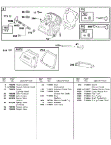 Cylinder Head, Valves parts for Briggs & Stratton Engine 247432-0113-E9 from AppliancePartsPros.com