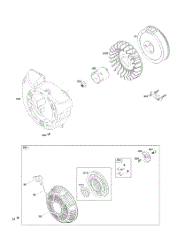 Blower Housing, Flywheel, Rewind Starter parts for Briggs & Stratton Engine 250035-0110-B2 from AppliancePartsPros.com