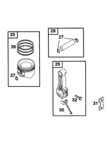 Piston Grp parts for Briggs & Stratton Engine 252412-0071-99 from AppliancePartsPros.com