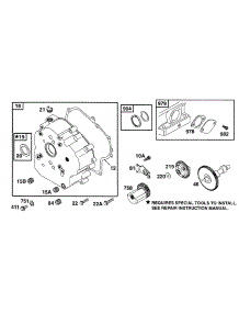 Crankcase Cover, Cam parts for Briggs & Stratton Engine 252412-0706-01 from AppliancePartsPros.com