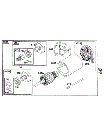 Electric Starter parts for Briggs & Stratton Engine 252412-0723-01 from AppliancePartsPros.com