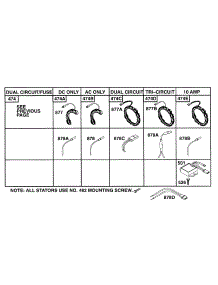 Alternator Chart parts for Briggs & Stratton Engine 252415-0721-01 from AppliancePartsPros.com