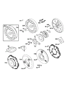 Flywheels, Screens parts for Briggs & Stratton Engine 252417-0169-99 from AppliancePartsPros.com