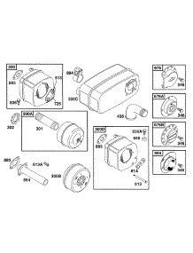 Muffler Grps parts for Briggs & Stratton Engine 252417-0649-99 from AppliancePartsPros.com