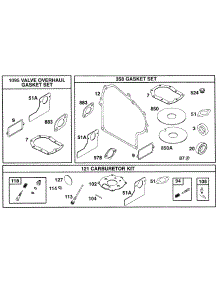 Gasket Set parts for Briggs & Stratton Engine 252417-5153-01 from AppliancePartsPros.com