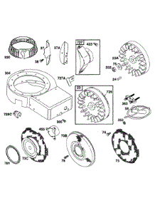 Blower Hsg, Flywheel, Screen parts for Briggs & Stratton Engine 252707-0230-99 from AppliancePartsPros.com