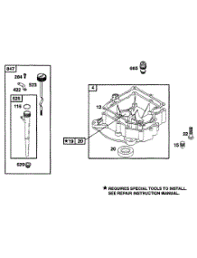 Oil Fill, Sump parts for Briggs & Stratton Engine 252707-0634-01 from AppliancePartsPros.com