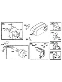 Muffler Group parts for Briggs & Stratton Engine 253707-0184-01 from AppliancePartsPros.com