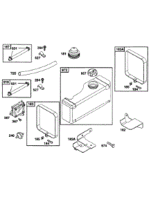 Fuel Tank Group parts for Briggs & Stratton Engine 253707-0250-01 from AppliancePartsPros.com