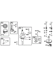 Piston Grp, Crankshaft, Cam parts for Briggs & Stratton Engine 253707-0422-01 from AppliancePartsPros.com