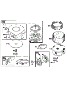 Rewind Starter parts for Briggs & Stratton Engine 253707-0422-01 from AppliancePartsPros.com