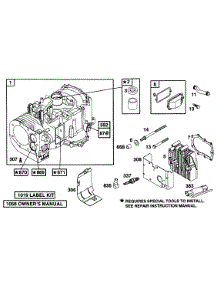 Cylinder, Head parts for Briggs & Stratton Engine 253707-0426-01 from AppliancePartsPros.com