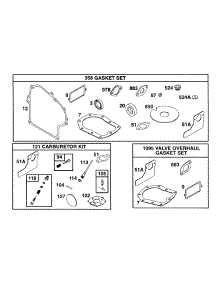 Gasket Set parts for Briggs & Stratton Engine 254412-0576-03 from AppliancePartsPros.com