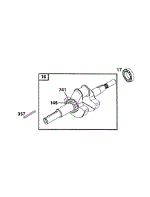 Crankshaft parts for Briggs & Stratton Engine 254415-0550-01 from AppliancePartsPros.com