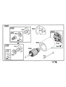 Electric Starter parts for Briggs & Stratton Engine 254415-1550-99 from AppliancePartsPros.com