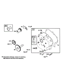 Crankcase Cover, Cam parts for Briggs & Stratton Engine 254427-0519-01 from AppliancePartsPros.com