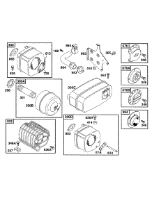 Muffler Grps parts for Briggs & Stratton Engine 254427-4033-01 from AppliancePartsPros.com