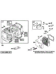 Cylinder, Head parts for Briggs & Stratton Engine 254707-0117-01 from AppliancePartsPros.com