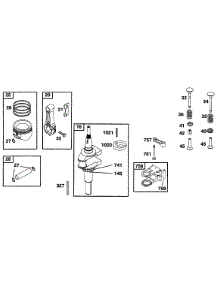 Piston Grp, Crankshaft parts for Briggs & Stratton Engine 254707-0127-01 from AppliancePartsPros.com