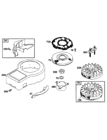 Blower Hsg, Flywheel, Screen parts for Briggs & Stratton Engine 255707-0107-01 from AppliancePartsPros.com