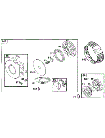 Rewind Starter parts for Briggs & Stratton Engine 255707-0118-01 from AppliancePartsPros.com