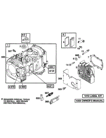 Cylinder, Head parts for Briggs & Stratton Engine 255707-4001-99 from AppliancePartsPros.com
