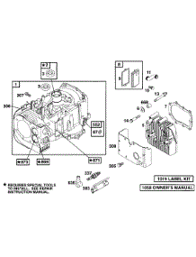 Cylinder, Head parts for Briggs & Stratton Engine 256707-0026-99 from AppliancePartsPros.com