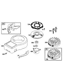 Blower Hsg, Flywheel, Screen parts for Briggs & Stratton Engine 256707-0108-01 from AppliancePartsPros.com