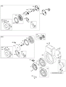 Blower Housing / Shrouds, Flywheel, Rewind parts for Briggs & Stratton Engine 257412-0115-E1 from AppliancePartsPros.com