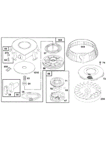 Rewind Starter parts for Briggs & Stratton Engine 257707-0119-01 from AppliancePartsPros.com