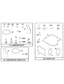 Kits / Gasket Sets parts for Briggs & Stratton Engine 257707-0122-01 from AppliancePartsPros.com